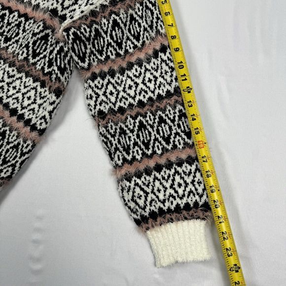 Arizona Jean Company Cozy Knit Sweater Crew Neck Size Medium Geometric Pattern - Picture 11 of 12